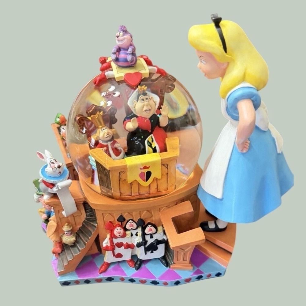 Disney Alice in Wonderland 50th Anniversary Musical Snowglobe Alice's Trial